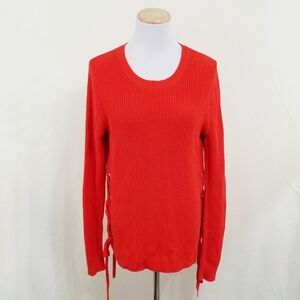 Michael Kors lace up side sweater dark red orange